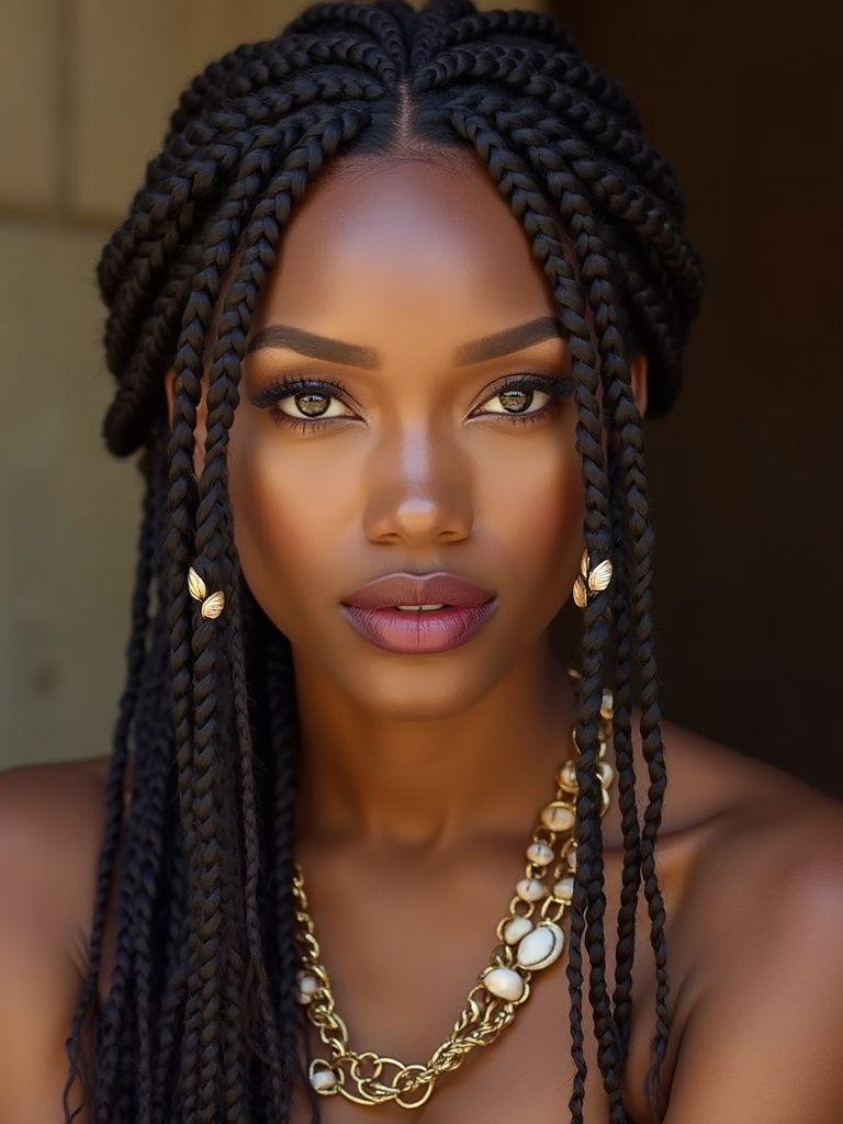 Glam Look With Human Hair Braids