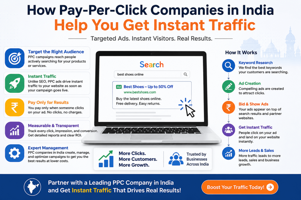 How Pay-Per-Click Companies in India Help You Get Instant Traffic